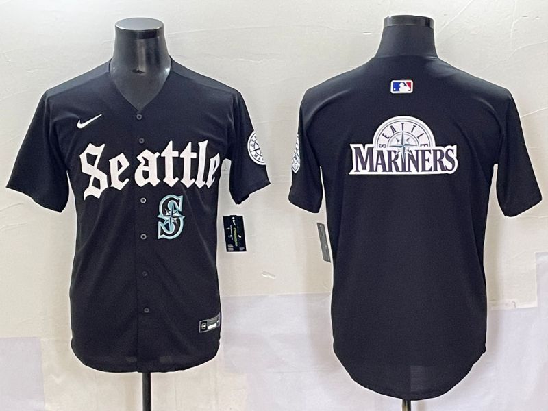 Men 2025 Seattle Mariners Blank black Five generations Joint Name Nike MLB Jersey style 22->seattle mariners->MLB Jersey